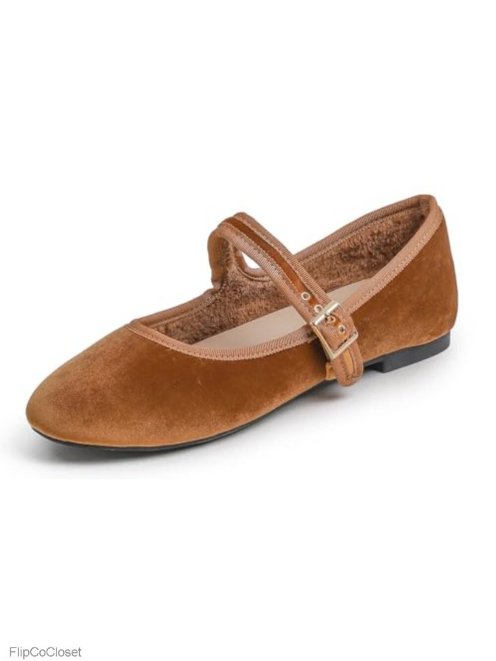 Mary Jane Ballet Flats Padded Cushion Round Toe Buckle Walking Shoes